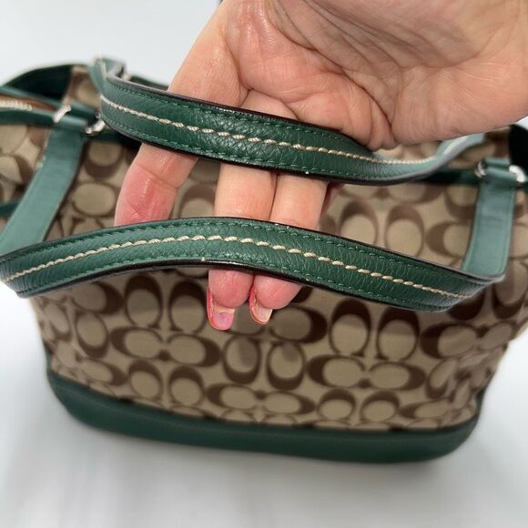 Coach Park Signature Carrie Tote Bag - Large Green with All original tags - Picture 9 of 11